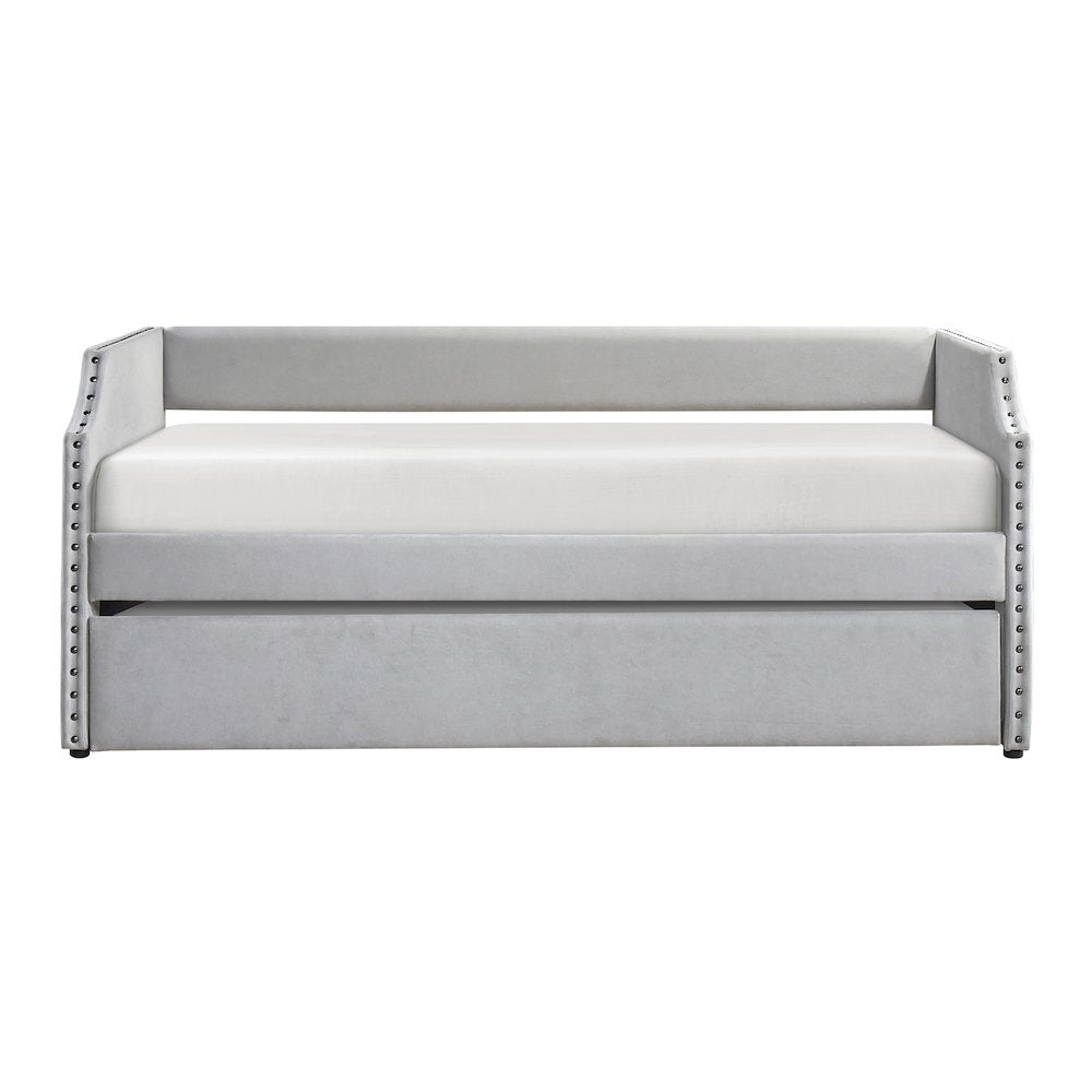 Shiloh Textured Daybed with Trundle in Light Gray