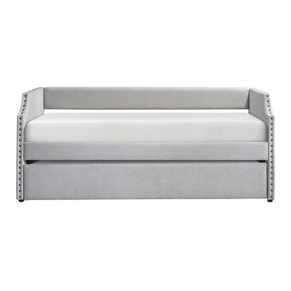 Shiloh Textured Daybed with Trundle in Light Gray