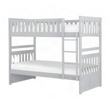 Orion Pine Twin Over Twin Bunk Bed with Guard Rail and Wood Slats, Gray