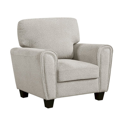Lemond Chenille 3pc Set: Sofa, Love, Chair in Gray