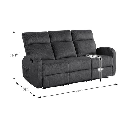 Allen Microfiber 3pc Set: Sofa, Love, Chair in Dark Gray