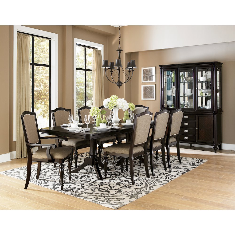 Marston Asian Hardwood Dining Side Chair, Set of 2 in Dark Cherry