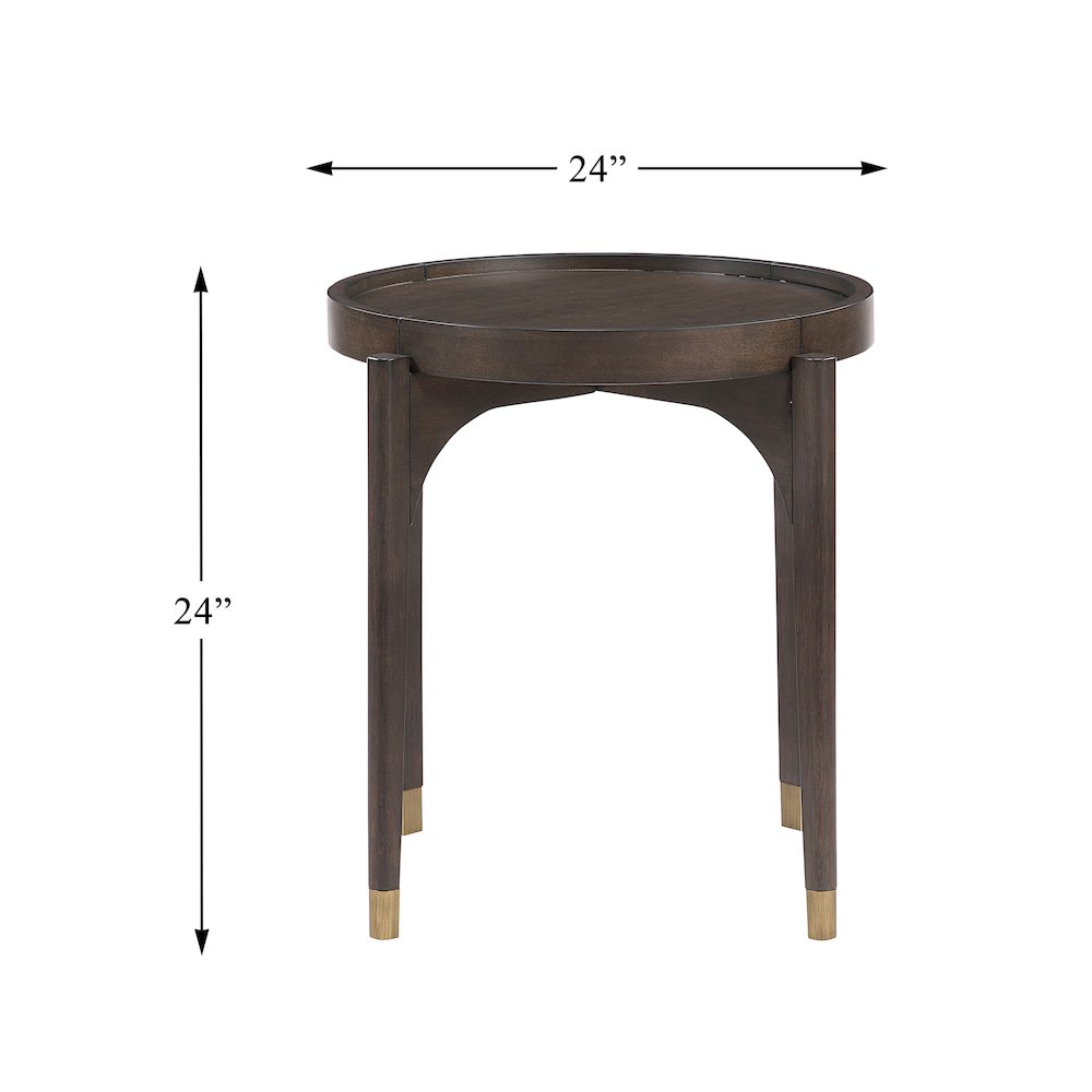 Anton Asian Hardwood End Table in Dark Brown