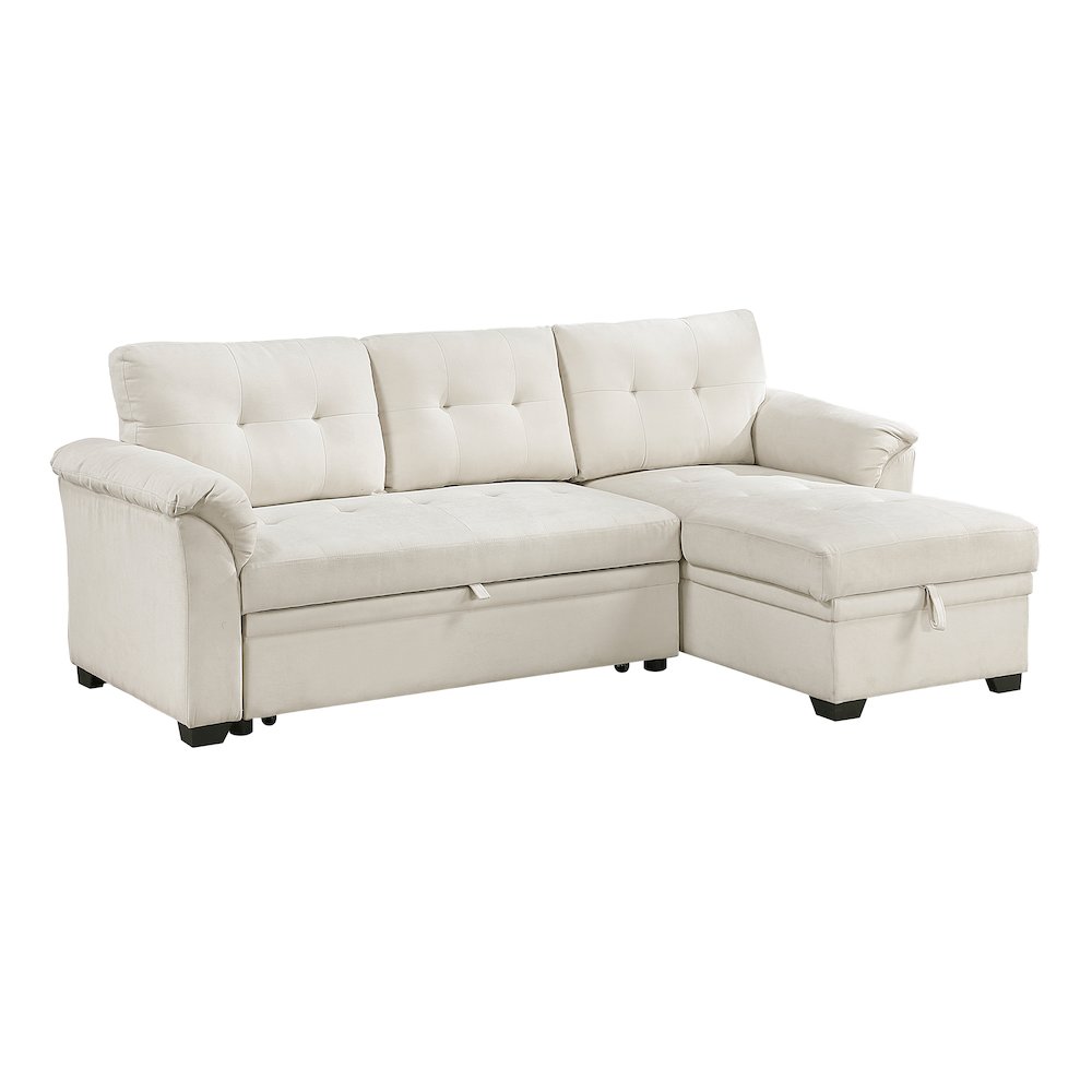 Elara Textured 2pcs Reversible Sectional with Reversible Chaise in Beige