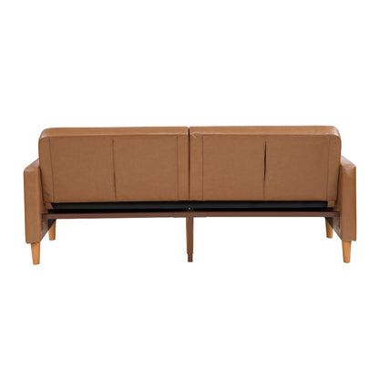 Carlton Faux Leather Elegant Lounger in Camel