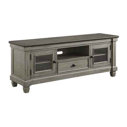 Granby Pine TV Stand in 2-Tone Finish: Coffee and Antique Gray