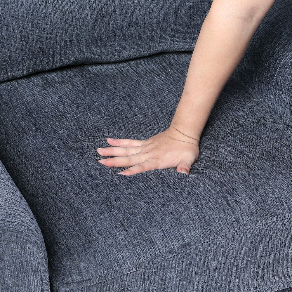 Bennett Chenille 2pc Set: Sofa, Love in Blue