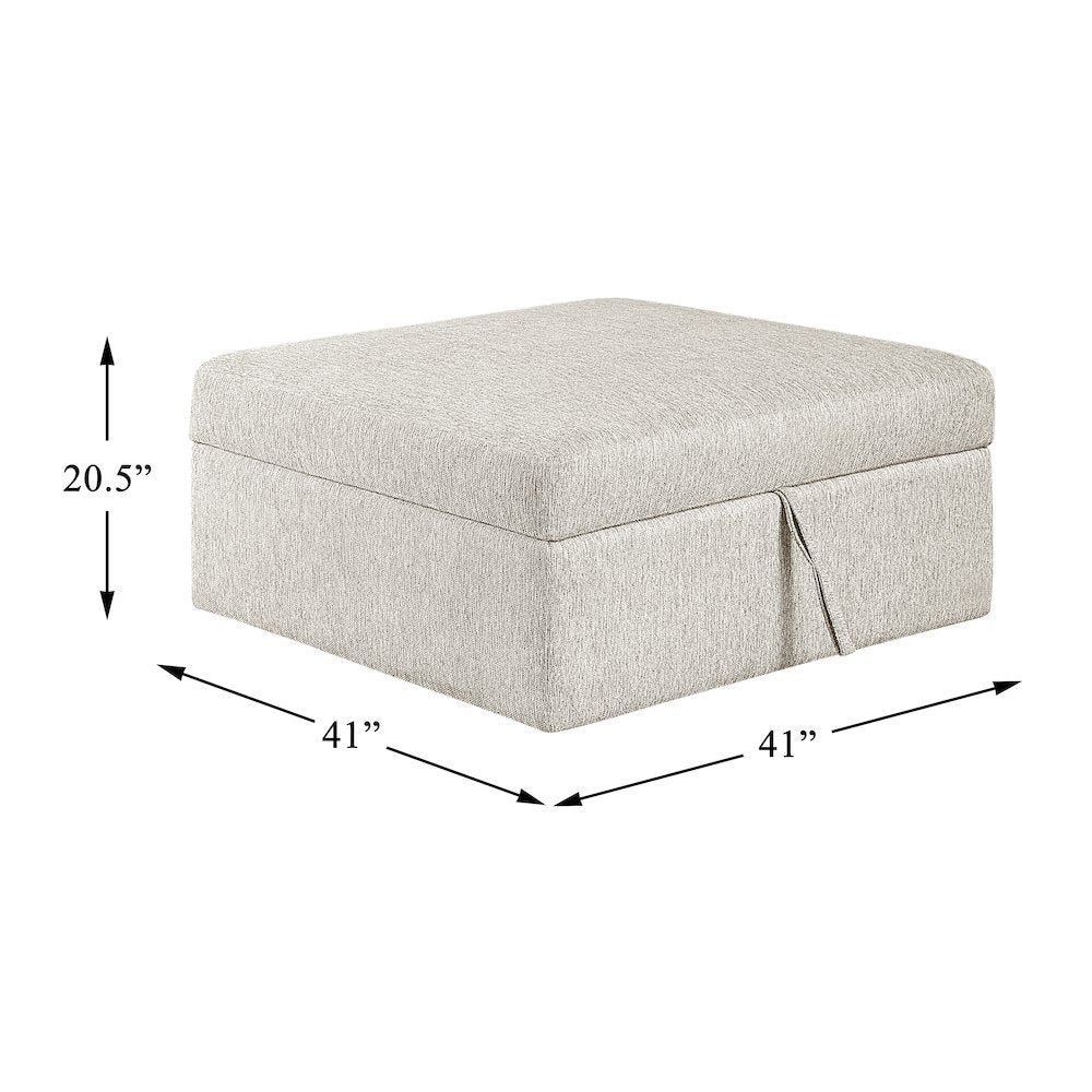 Isla Microfiber 5-Piece Sectional with Reversible Chaise in Beige