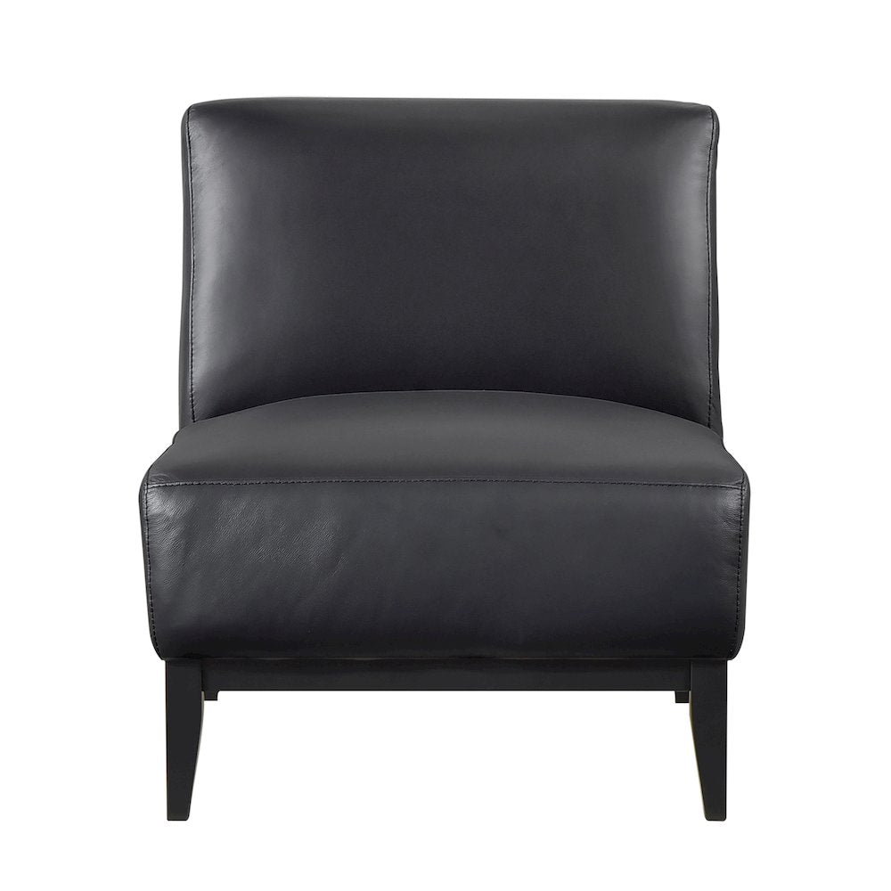 Houghton Leather Accent Chair in Black
