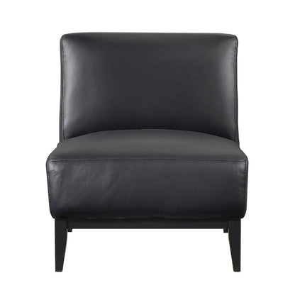 Houghton Leather Accent Chair in Black