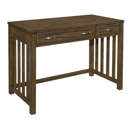 Blanche Asian Hardwood Desk in Brown Gray