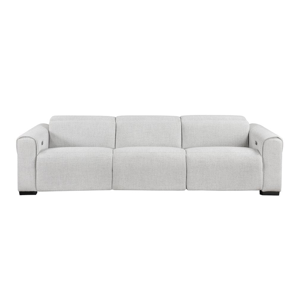 McPherson Chenille Power Double Reclining Sofa in Cloud