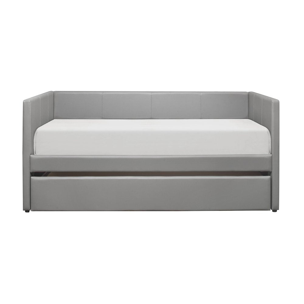 Adra Faux Leather Daybed in Gray