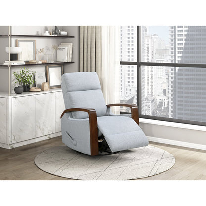 Margerie Boucle Swivel Glider Reclining Chair in Gray