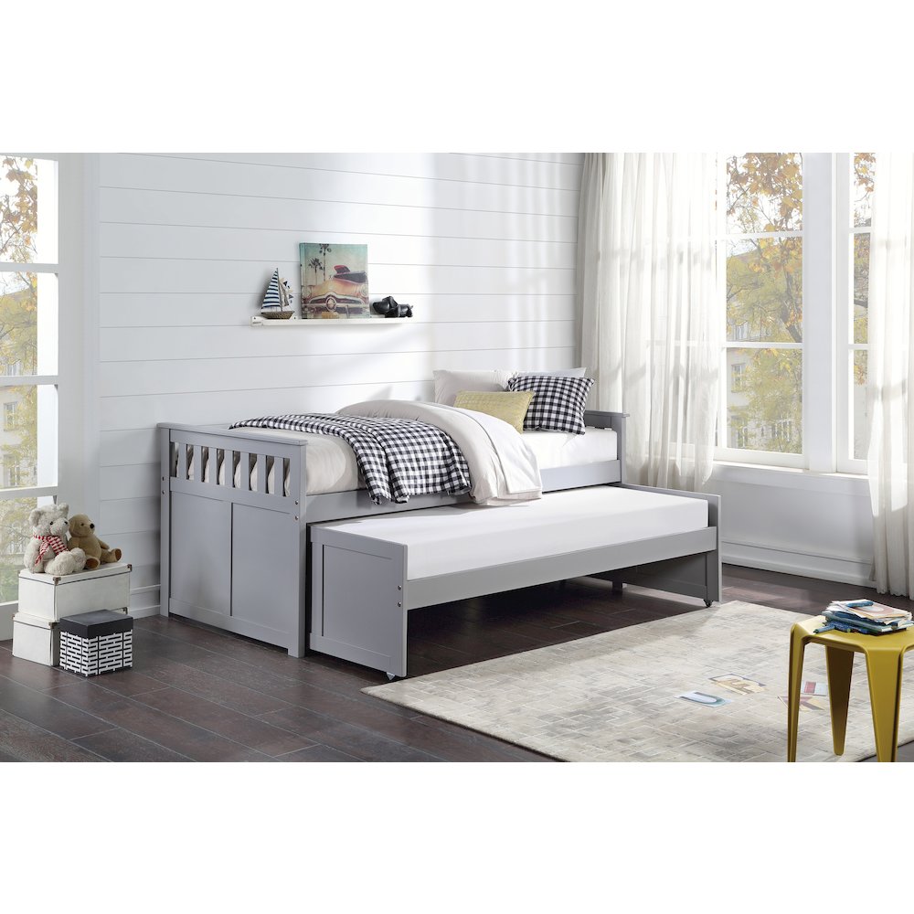 Orion Pine Twin/Twin Bed in Gray