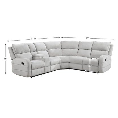 Thorne Chenille 3-Piece Sectional with Left Console in Light Gray