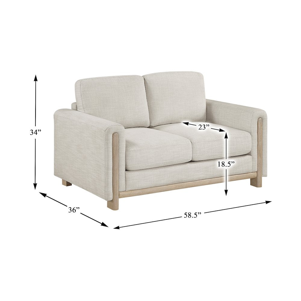 Echo Textured 2pc Set: Sofa, Love in Beige