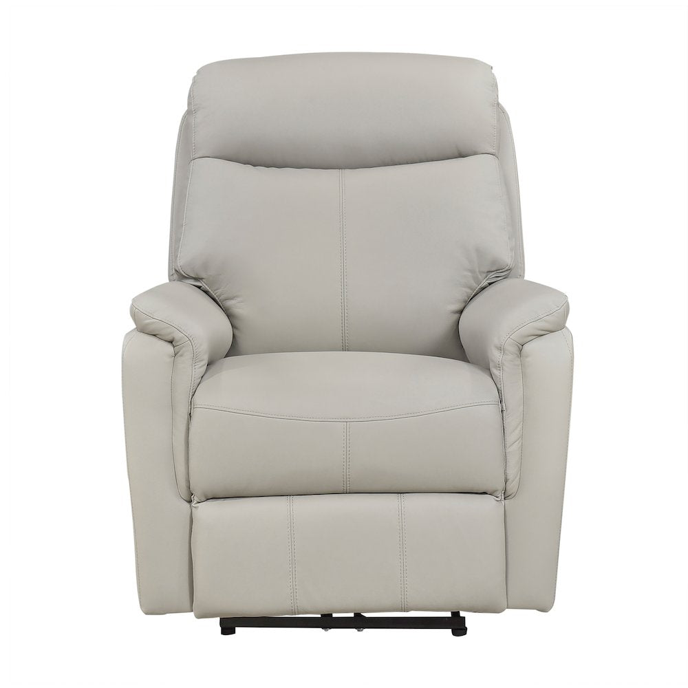Leif Leather Power Reclining Chair in Light Gray
