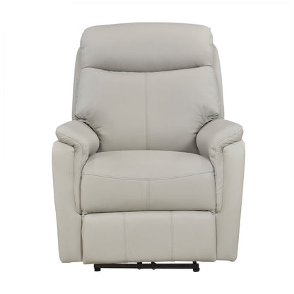 Leif Leather Power Reclining Chair in Light Gray