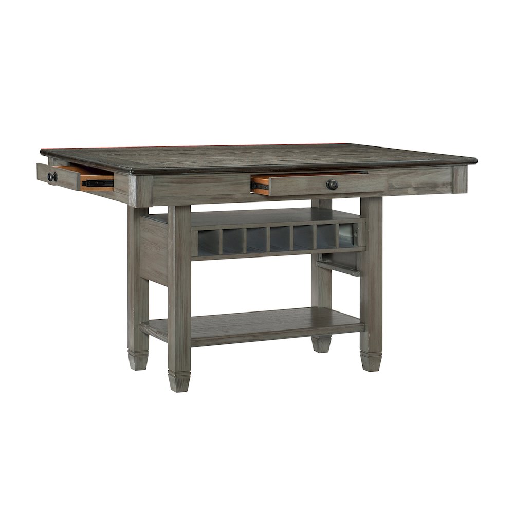 Granby Pine Counter Height Dining Table in Coffee and Antique Gray