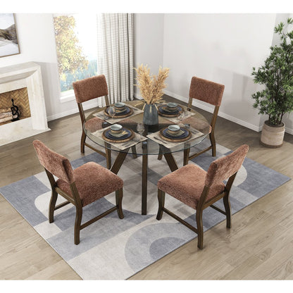 Aiden Chenille Side Chair in Rust