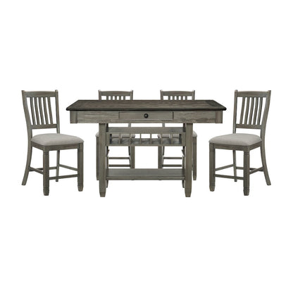 Granby Pine Counter Height Dining Table in Coffee and Antique Gray