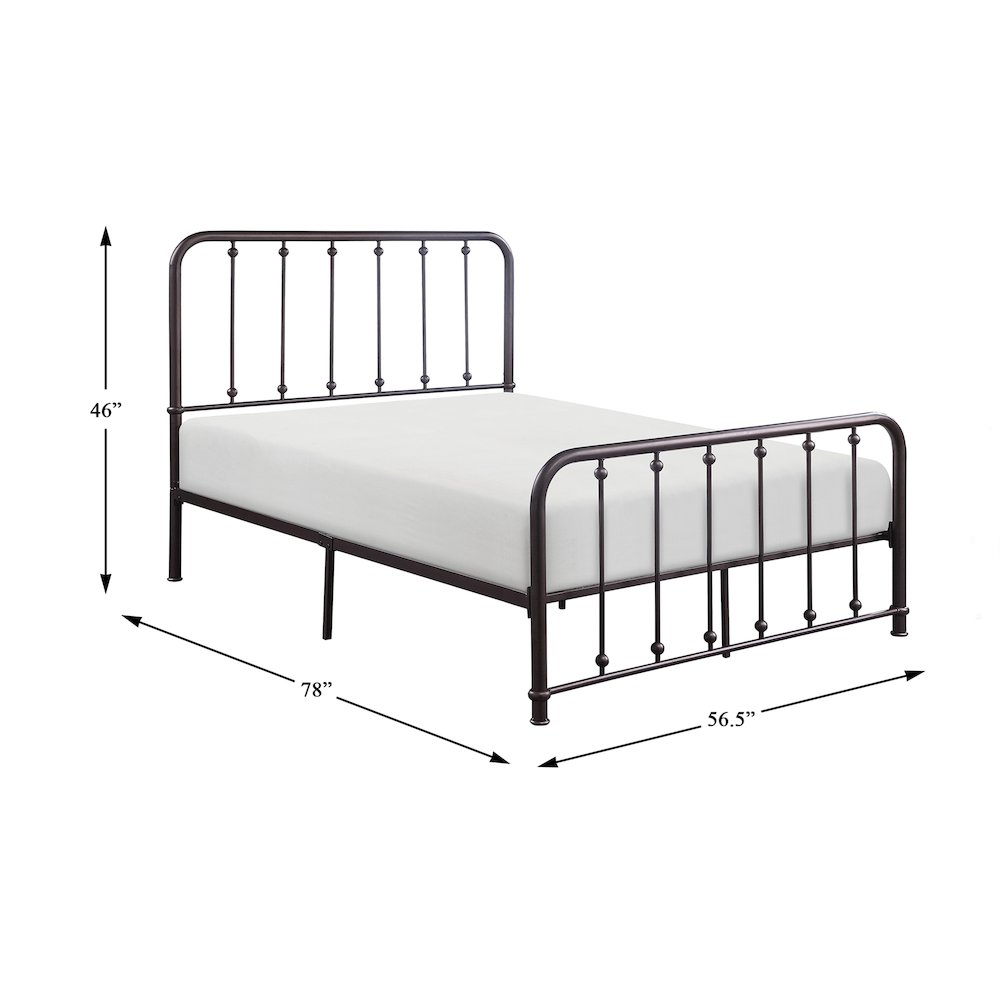 Larkspur Metal Full Metal Platform Bed in Dark Bronze