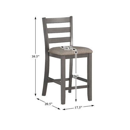 Sharon Wood Veneer Counter Height Dining Table Set (Set of 5) in Gray