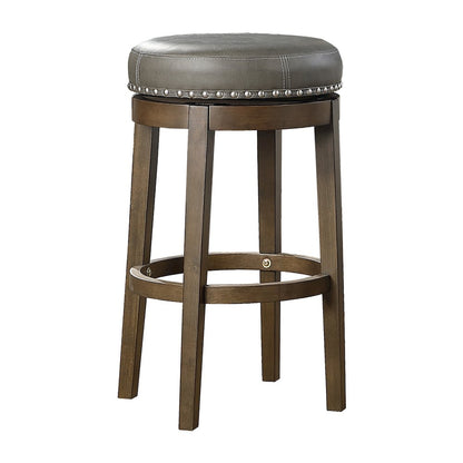 Westby Solid Wood 29" Round Swivel Stool, Set of 2 in Gray