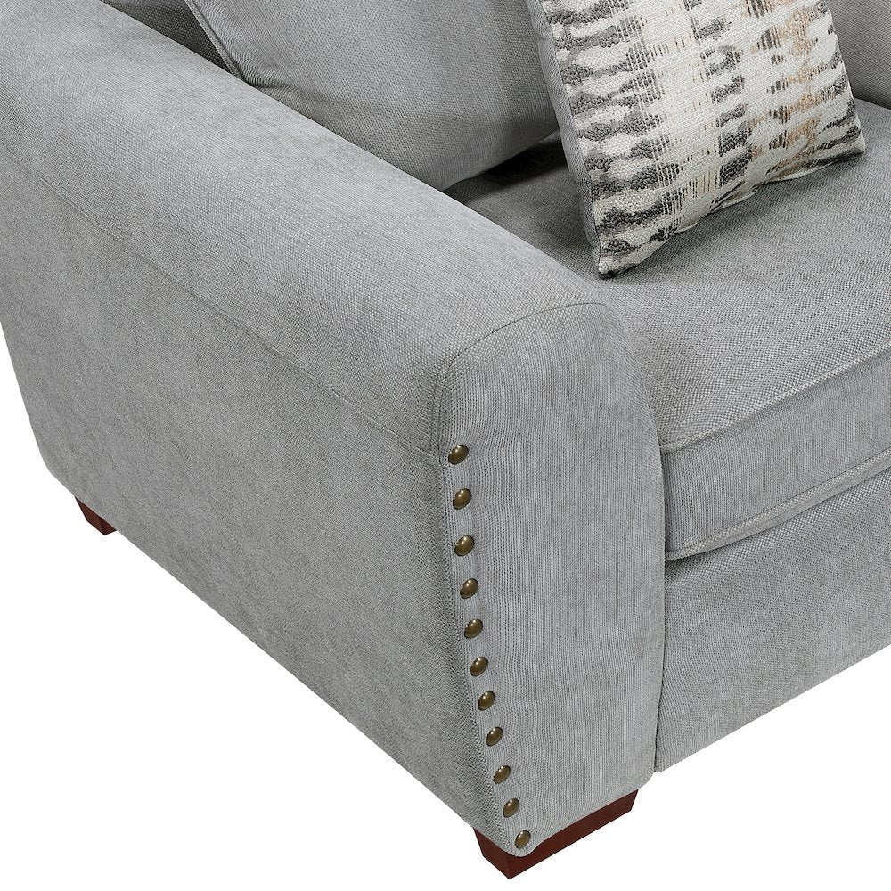 Hume Chenille Love Seat in Gray