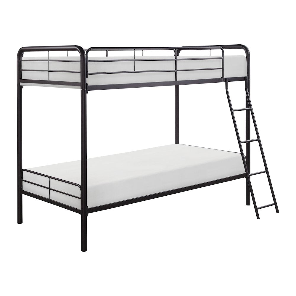 Lunar Metal Twin Over Twin Metal Bunk Bed in Dark Bronze