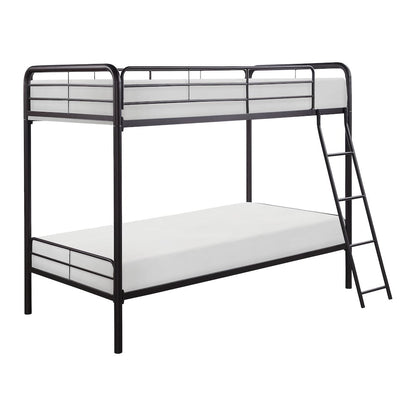Lunar Metal Twin Over Twin Metal Bunk Bed in Dark Bronze