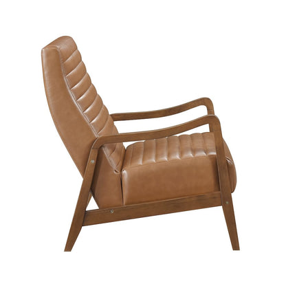 Rupert Faux leather Accent Chair in Matt Brown