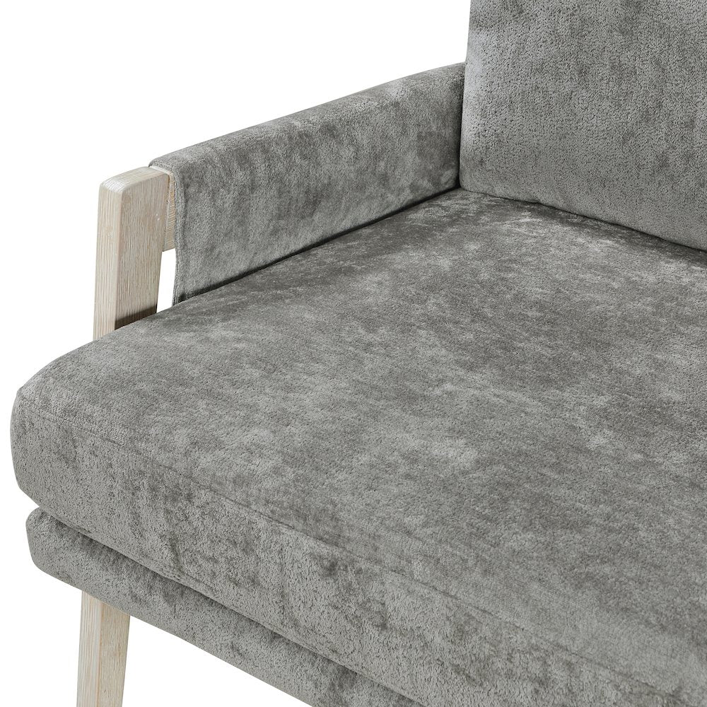 Umar Chenille Accent Chair in Brownish Gray