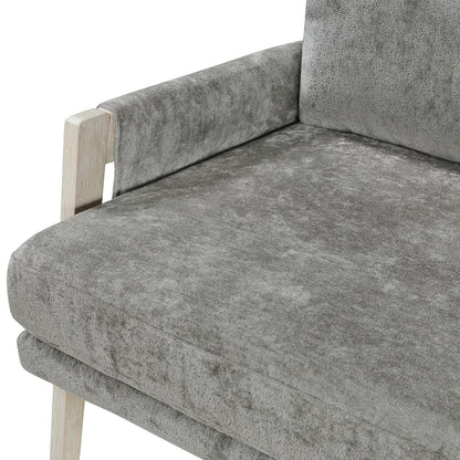 Umar Chenille Accent Chair in Brownish Gray