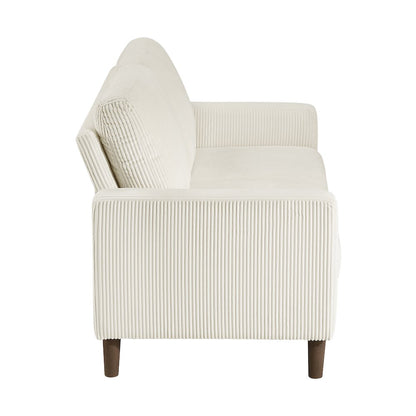 Crandall Corduroy Love Seat in Beige