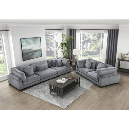 Traverse Corduroy Love Seat in Gray