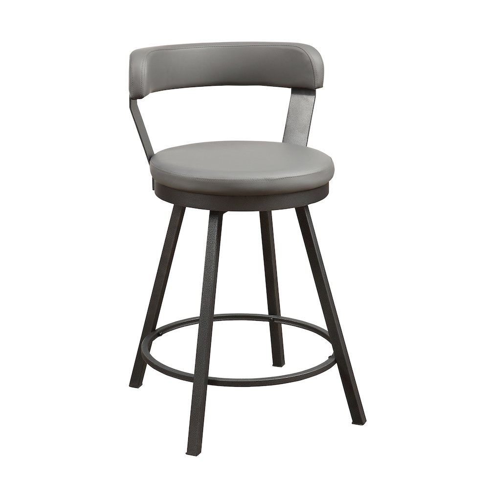 Appert Metal Swivel Counter Height Chair, set of 2 in Gray