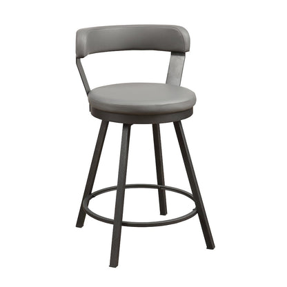 Appert Metal Swivel Counter Height Chair, set of 2 in Gray