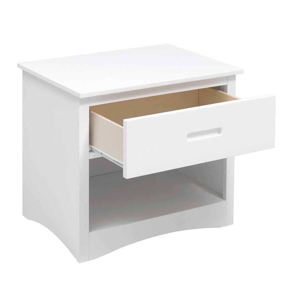 Galen Pine Night Stand in White