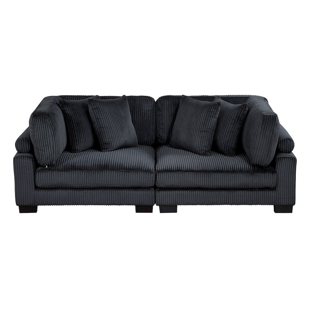 Traverse Corduroy Love Seat in Black