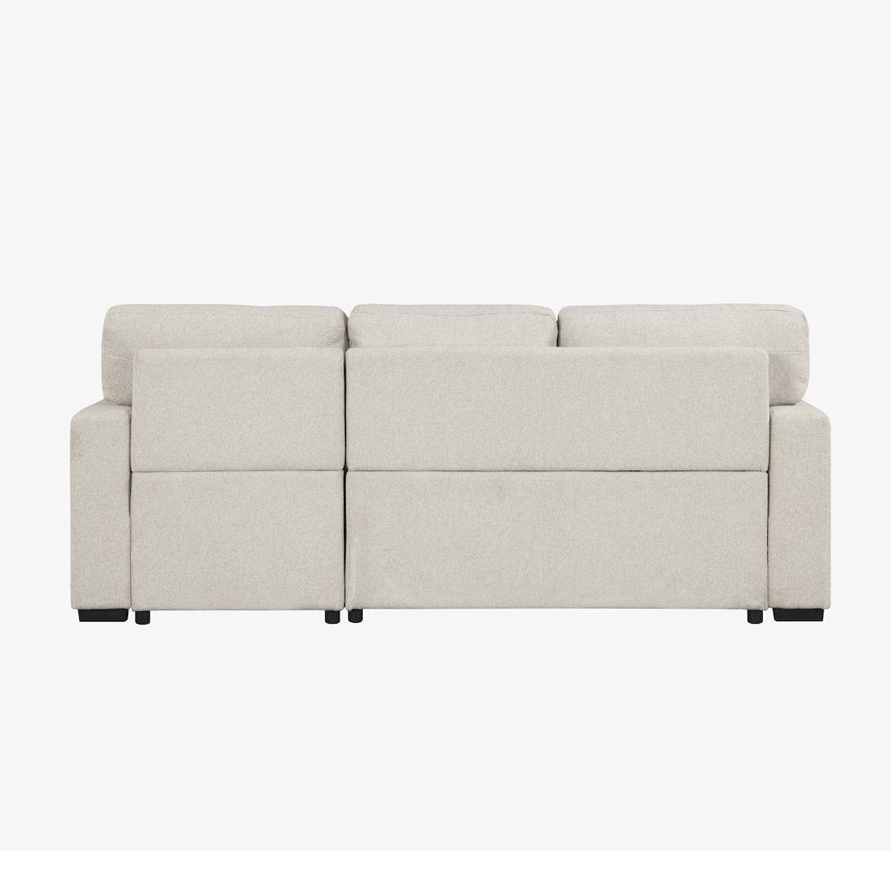 Pompano Boucle Sectional with Right Chaise, Pull-out Bed in Beige