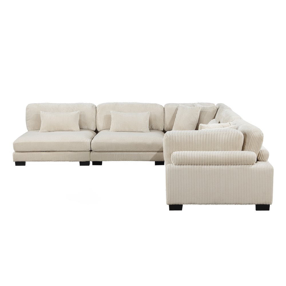 Traverse Corduroy 5-Piece Modular Sectional in Beige