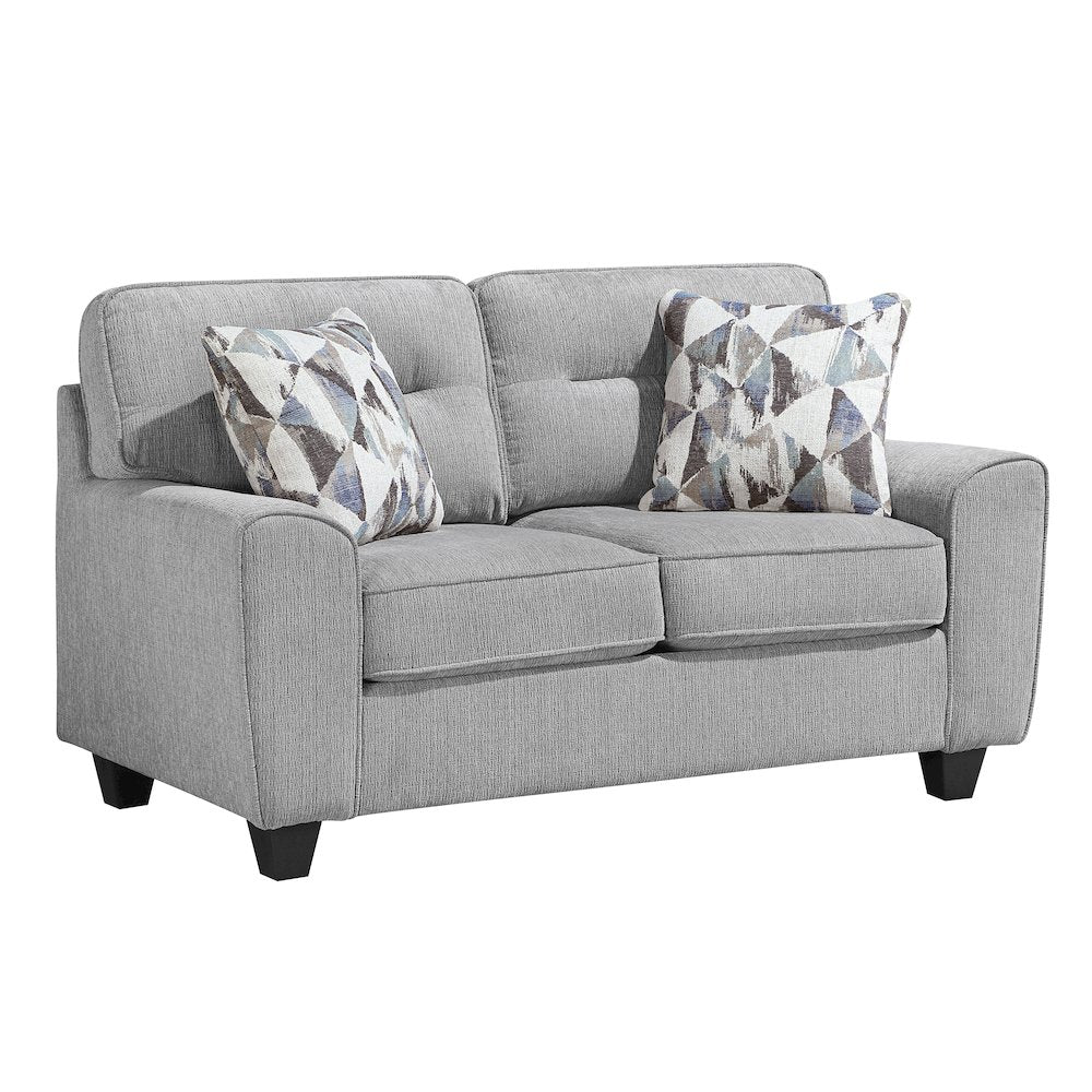 Bennett Chenille 2pc Set: Sofa, Love in Gray
