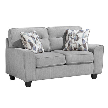 Bennett Chenille 2pc Set: Sofa, Love in Gray
