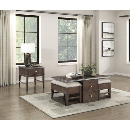 Claremore Asian Hardwood Cocktail Table in Brown