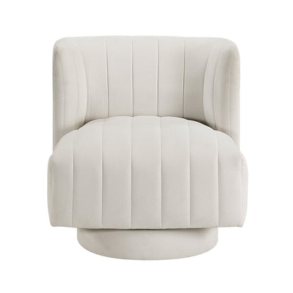 Joyce Textured Swivel Chair in Beige