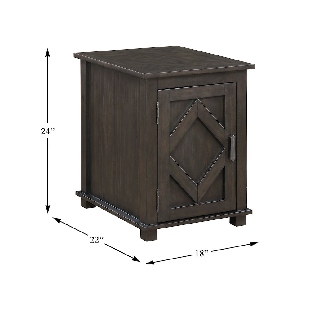 Lakeside Rubberwood Chairside Table in Brown
