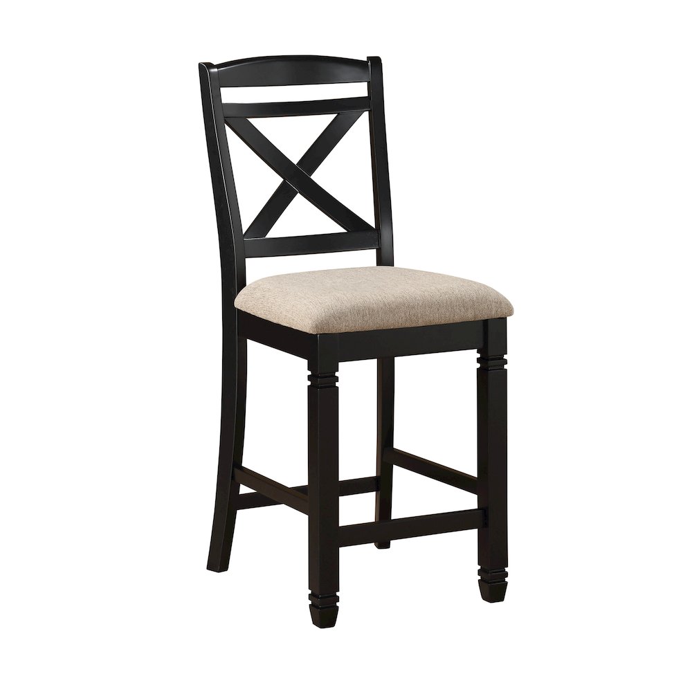 Baywater Asian Hardwood 5pcs Cntr Height Dining Set in Natural and Black