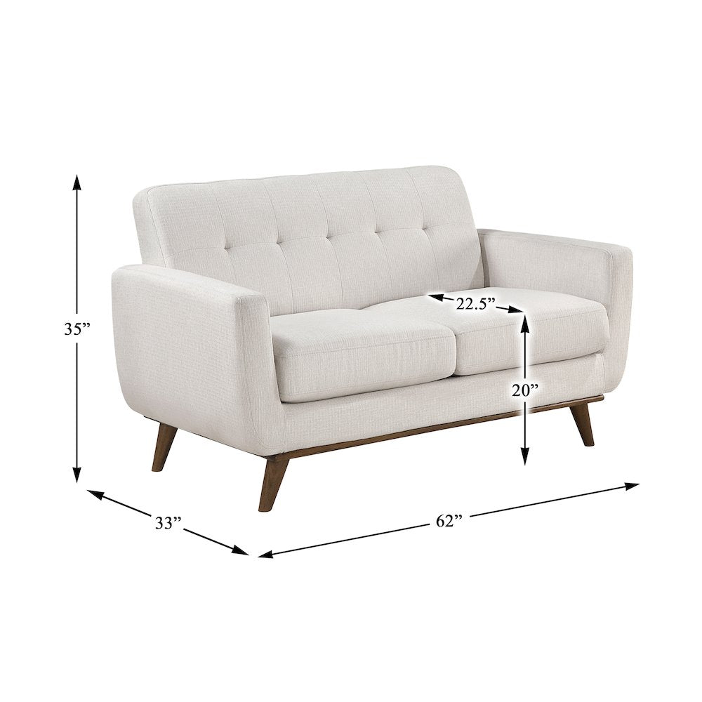 Martina Textured Love Seat in Beige